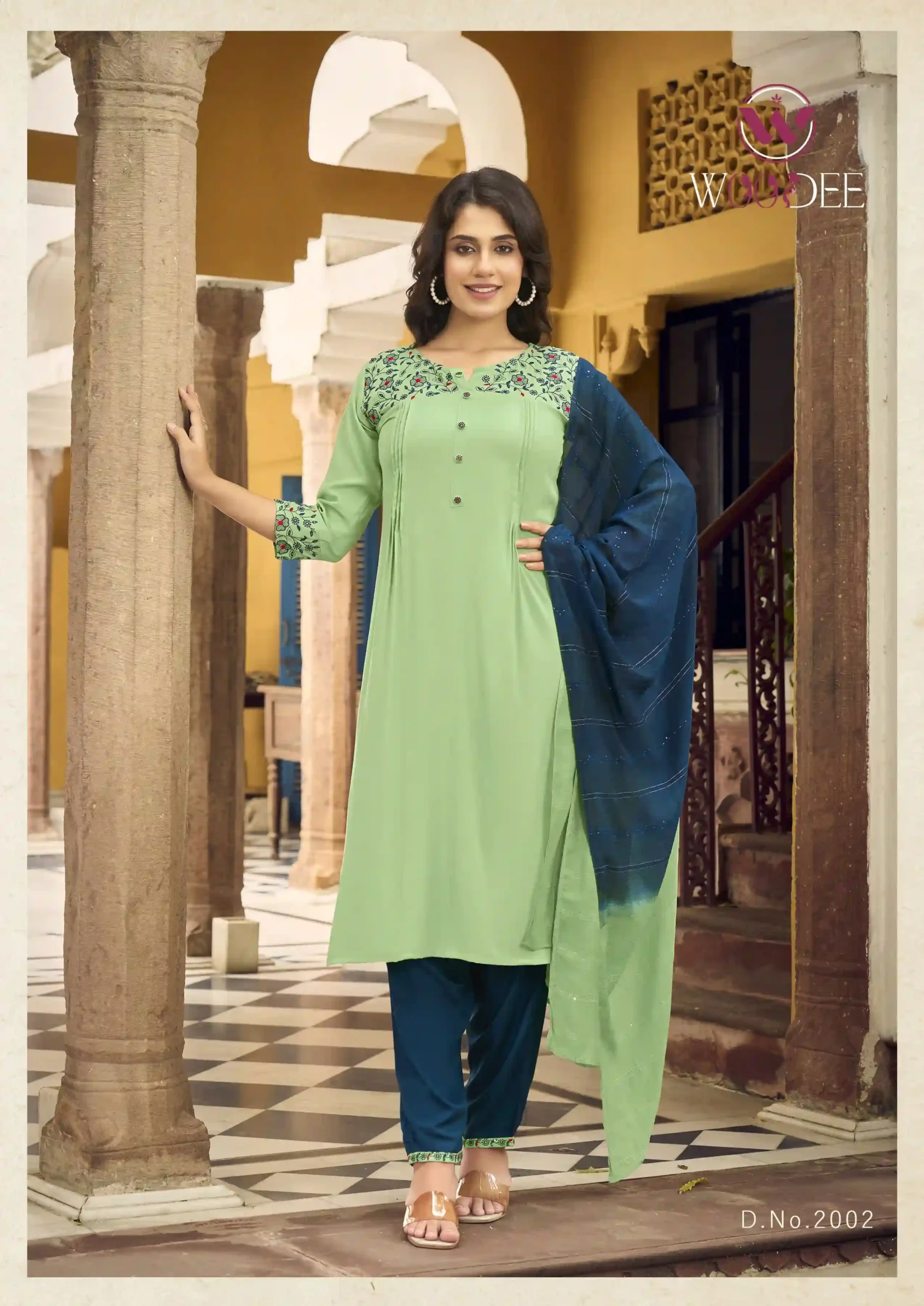 Woodee Golden Pearl Vol 2 Rayon Wholesale Readymade Salwar Suit Catalog — Wholesale Readymade Suit, MPA wholesale from Surat - Gallery Image 3
